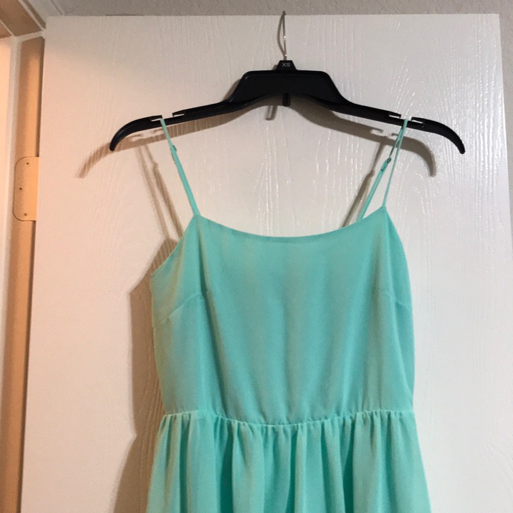 Teal maxi dress.